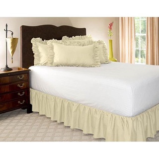 Falda elástica para cama, hogar, Hotel, muebles, cubiertas de decoración de dormitorio, Color sólido