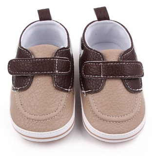 Walkers zapatos de bebé clásicos de la PU zapatillas de deporte antideslizante de suela suave primeros caminantes bebé niño mocasines zapatos sólidos