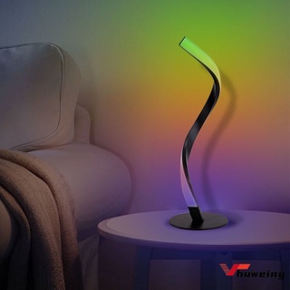 tuya wifi espiral mesita de noche lámpara de mesa colorida decoración serpentina lámpara de mesa control de voz trabajo con alexa google home huweing