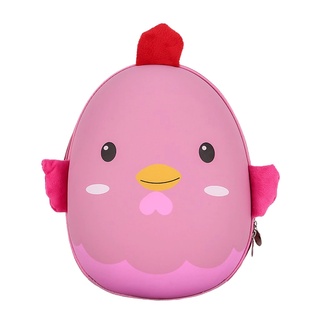 Mochila huevo de pollito rosa rígida con peluche para Niño o niña Animalito Kawaii Lonchera Kinder Viaje corto