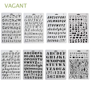 VAGANT Notebook Plastic Stencils Revista 26 letras Hollow gobernante Papeleria Scrapbooking Diario DIY Plantilla de pintura