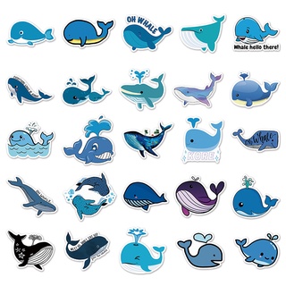 Pegatinas de grafiti de ballena dibujos animados Vida Marina pegatinas para niños DIY monopatín agua taza equipaje pegat (8)