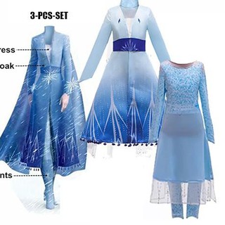 (Cpu.23Mr21C) ELSA FROZEN disfraz/ELSA vestido congelado vestido conjunto