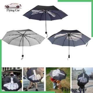 creative cool hombres lluvia paraguas plegable a prueba de viento erecto medio patrón de dedo paraguas de impresión