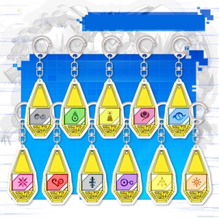 Digimon Adventure Badge Evolution Keychain Keyring Key Agumon Gabumon Bag Pandant Acrylic 6cm Yagami Yamato