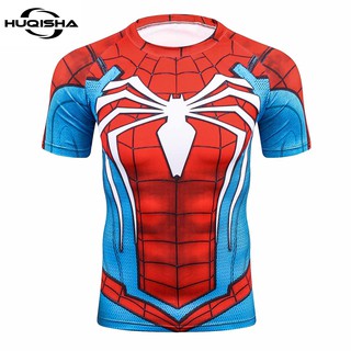 Nueva marca de compresión Spiderman camiseta de los hombres de manga corta 3D Superhero camiseta de verano de la moda culturismo Tops camisetas