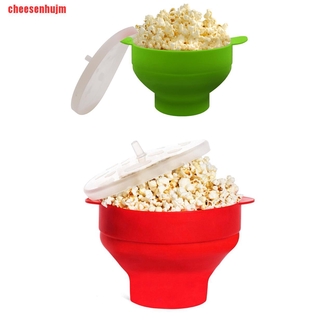 [cheesenhujm] Popcorn microondas plegable cocina DIY palomitas de maíz cubo tazón fabricante con tapa