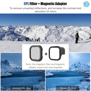 [COM] TELESIN cámara CPL filtro filtros Protector de lente con adaptador magnético accesorios de lente de cámara Compatible con GoPro Hero 8