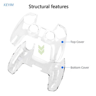 KEYIM Transparent Clear Protective Cover Skin Ultra Slim Protector Case for PS5 PlayStation-5 Controller Accessories