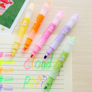 6 pzs plumas de marcatexto/Marcadores Fluorescentes con colores dulces Para escuela/oficina
