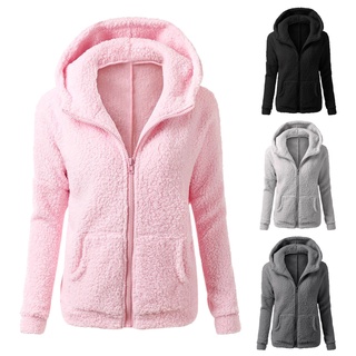 Womens Thicken Fleece Warm Winter Coat Hooded Parka Overcoat Jacket Outwear