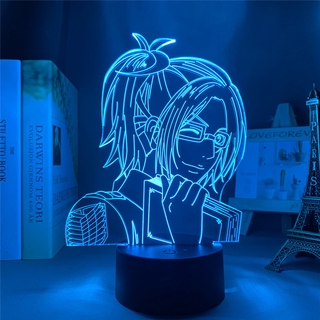 Hange Zoe Attack on Titan LED luz de noche colorido colores cambiantes táctil remoto lámpara de noche regalo fresco para ataque en Titan Fans