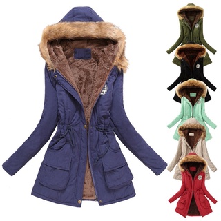 invierno para mujer abrigo cálido con capucha Chamarra delgada invierno outwear abrigos
