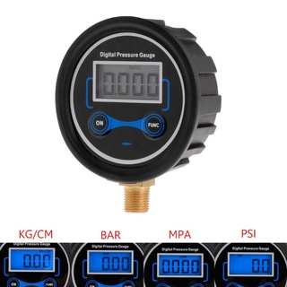 khaos* medidor de presión de neumáticos digital para coche, bicicleta, motocicleta, probador de aire psi medidor 1/8npt
