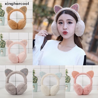 [xinghercool] mujeres niño lindo orejeras orejeras encantador gato oreja orejeras calientes orejeras invierno niña producto caliente