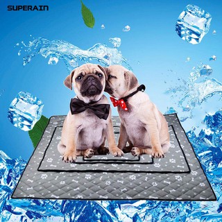 Superain 1Pc verano mascota perro refrigeración estera asiento de coche hueso garra patrón manta cama cojín