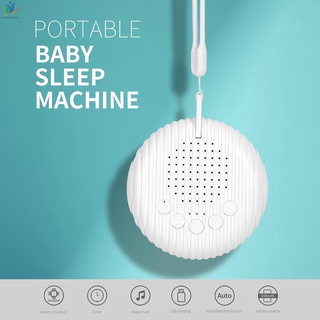 Portátil bebé sueño máquina de ruido blanco máquina de sonido 10 sonidos calmantes 15/30/60min temporizador volumen ajustable batería recargable incorporada con cordón Cable de carga USB