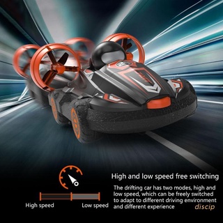 discip 2.4Ghz 4WD Water Land 2 In 1 RC Stunt Car Boat Waterproof Remote Control Amphibian Drift Vehicles Hovercraft Model Adult Kids Outdoor Toys