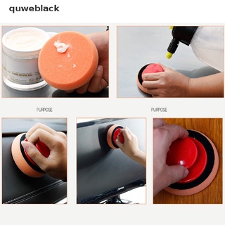 Quweblack 6Pcs Car Wash Wax Sponge Polish Pad Polishing Cleaning Applicator Pad Handle MX