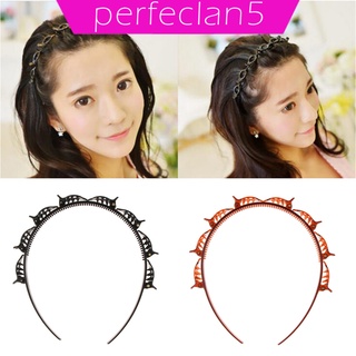 Fashion Double Layer Band Twist Plait Clip Front Hair Clips, Hairpin Headband Beauty Tool Hair Accessory