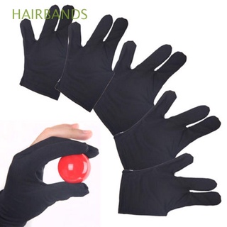 HAIRBANDS 10pcs Moda 3 dedos de guantes Hombres Mujeres CUE Tiradores Nylon Elastico Black Deporte Billar Pool