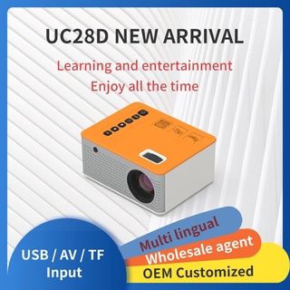[longdan]proyector de alta resolución uc28d led para el hogar/proyector portátil de teléfono móvil