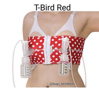 Pumpease sujetador de lactancia manos libres T-Bird rojo