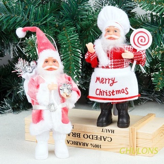 ghulons 2 unids/set lindo navidad santa claus muñeca juguete decoración colgante árbol de navidad fiesta en casa adorno