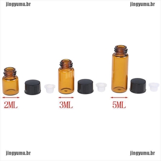 10 pzas Mini botellas De muestra De aceite esencial vacías De vidrio ámbar marrón 2ml 3