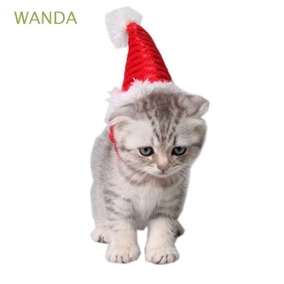 wanda precioso mascota sombrero de navidad gatito disfraz decoración santa claus gorra navidad decoraciones pequeños animales ratas gatito fiesta suministros hámster gato sombrero/multicolor
