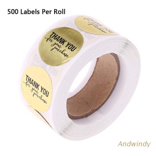 AND 500pcs Round Gold Thank You for Your Purchase Stickers Seal Labels Scrapbooking