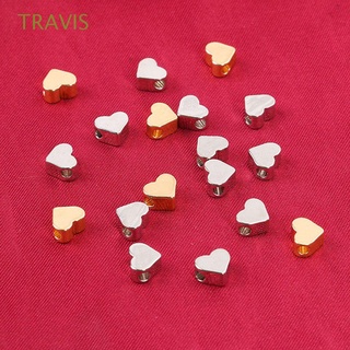 TRAVIS Aretes Colgante Oro Autocontrol Encanto Intervalo de celdas Accesorios de pulsera Corazón 5 mm. Cobre Moda F. Producción de joyas/Multicolor