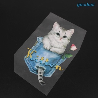 goodo DIY Appliques Flower Cat Bag Patch Iron On T-shirt Dress Heat Transfer Sticker