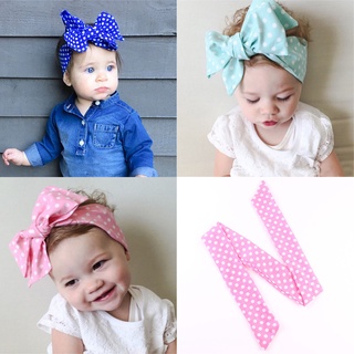 7pcs kid baby girl diademas encantadoras con estampado de lunares headwrap big bowknot headwear