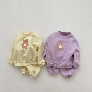 2021 otoño bebé conjunto de ropa de bebé recién nacido niño niña oso impresión camiseta Tops + pantalones 2PCS traje ropa de niños