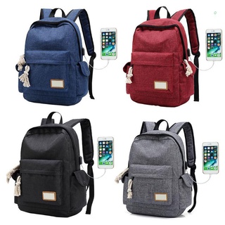 pla portátil mochila escuela escuela Casual viaje al aire libre Daypack Bookbag con puerto de carga USB para mujeres hombres estudiantes