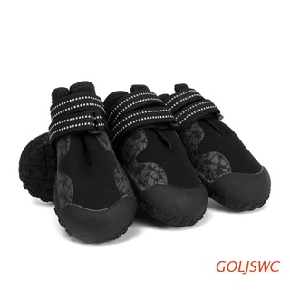 GOLJSWC Breathable Mesh Dog Boots Heat Protection Paw Dog Booties Dog Shoes for Hot Pavement Summer Reflective Straps Non-Slip