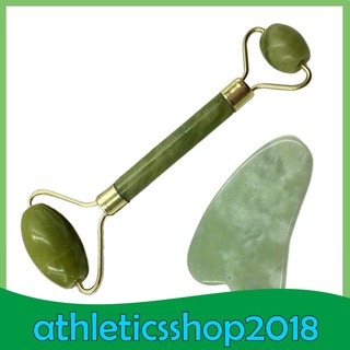 rodillo de jade para cara con gua sha masajeador herramienta de piedra de jade natural rodillo facial cara belleza conjunto para ojos antiarrugas (5)