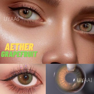 uyaai 2 unids/par serie aether lente de contacto de color anual cosmética ojo colorido lente de contacto 0 grados Grapefruit color (1)