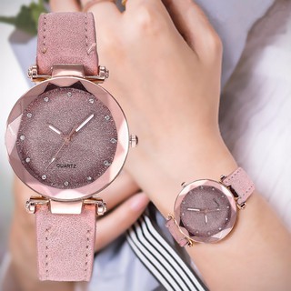 Reloj de pulsera de cuarzo rosa con pedrería