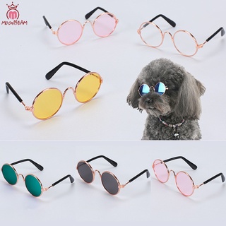 Cute Pet Sunglasses Foldable Vintage Round Dog Glasses Party Costume Photo Props Accessories for Puppy Cat
