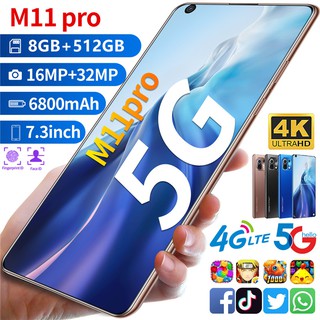 M11 Pro 5G Smartphone pulgadas pantalla completa 8GB RAM+512GB ROM Dual Sim Dual Standby reconocimiento facial Smartphone (memoria opcional) (1)
