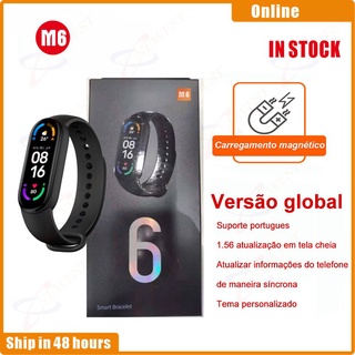 [listo stock] M6 pulsera inteligente 5 color amoled pantalla m6 sangre oxígeno fitness traker bluetooth impermeable smartwatch.