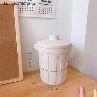 [Lovego] Ins escritorio pequeño papelera papelera dormitorio hogar lindo bote de basura con tapa Mini (2)