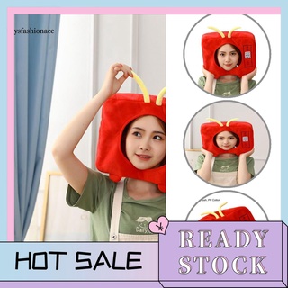 bf llamativo suave peluche sombrero de televisión cubierta completa muñeca tocado foto prop lavable para niña