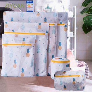ziyuan protección ropa kit de lavado piña impresión ropa interior bolsa de lavandería lavadora protección hogar útil plegable con cremallera para calcetines sujetador bolsa de lencería