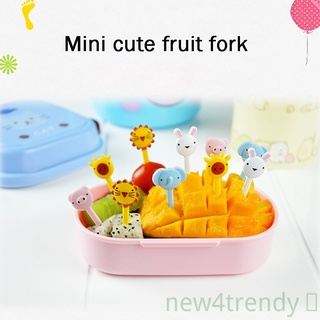 10pcs horquilla de frutas de dibujos animados niños palillo de dientes animal plástico decoración caja de almuerzo accesorio