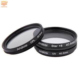 Lapt Andoer - juego de filtros de 40,5 mm UV + CPL + Star, Kit de filtro de 8 puntos con estuche para lente de cámara Canon Nikon Sony DSLR