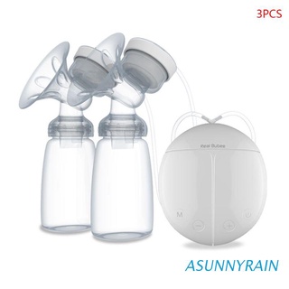 asunnyrain - kit eléctrico de doble extractor de leche con 2 botellas de leche para bebé