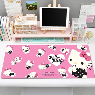 Alfombrilla de ratón para diseño de Hello Kitty con gran tamaño (60 x 30 x 0,2 cm) lindo rosa Mousepad